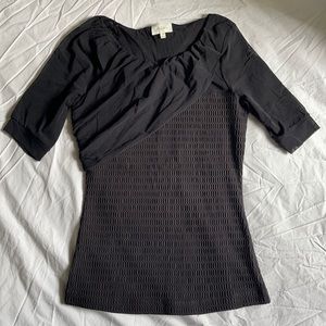 Anthropologie sheer mesh shoulder top Sz Medium